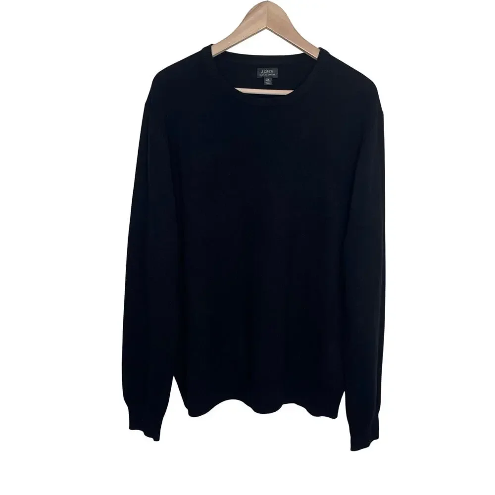 J.Crew Black 100% Cashmere Crewneck Sweater XL